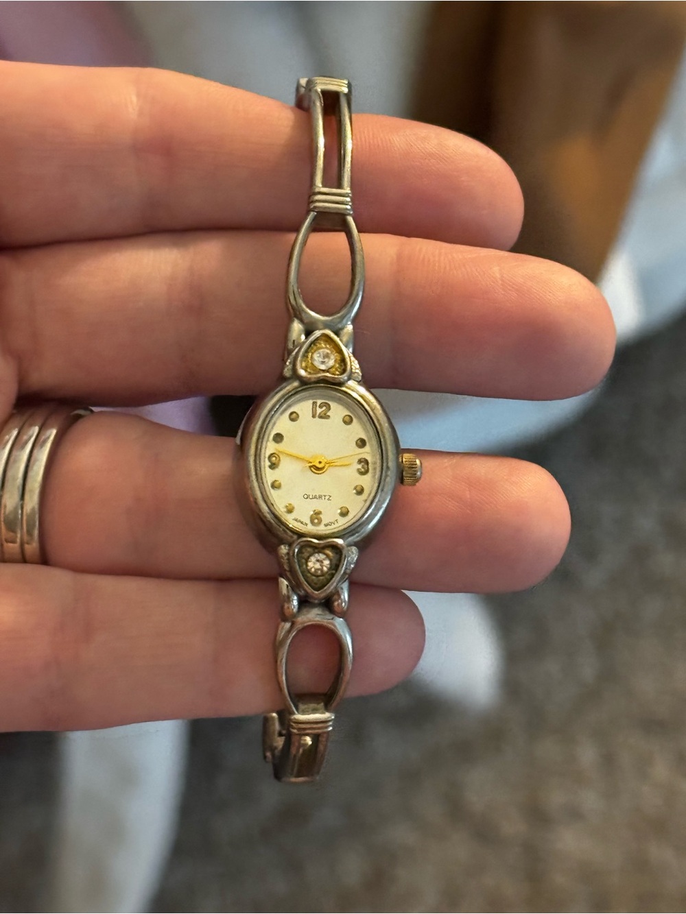 Women's Two-Tone Silver and Gold Oval Bracelet Watch